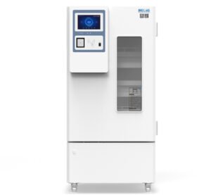 Refrigerador de banco de sangre Meling XC-168L, vista frontal con pantalla táctil