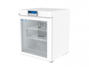 Refrigerador de farmacia bajo mostrador Meling YC-130L con puerta de vidrio de doble panel