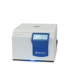 Centrífuga de sobremesa no refrigerada Sigma 3-16T con la tapa cerrada