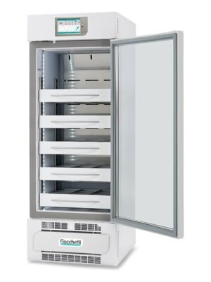 Banco de sangre Fiocchetti EMOTECA TWIN 250 con la puerta abierta