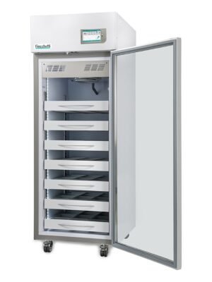 Banco de sangre Fiocchetti EMOTECA TWIN 700 con la puerta abierta