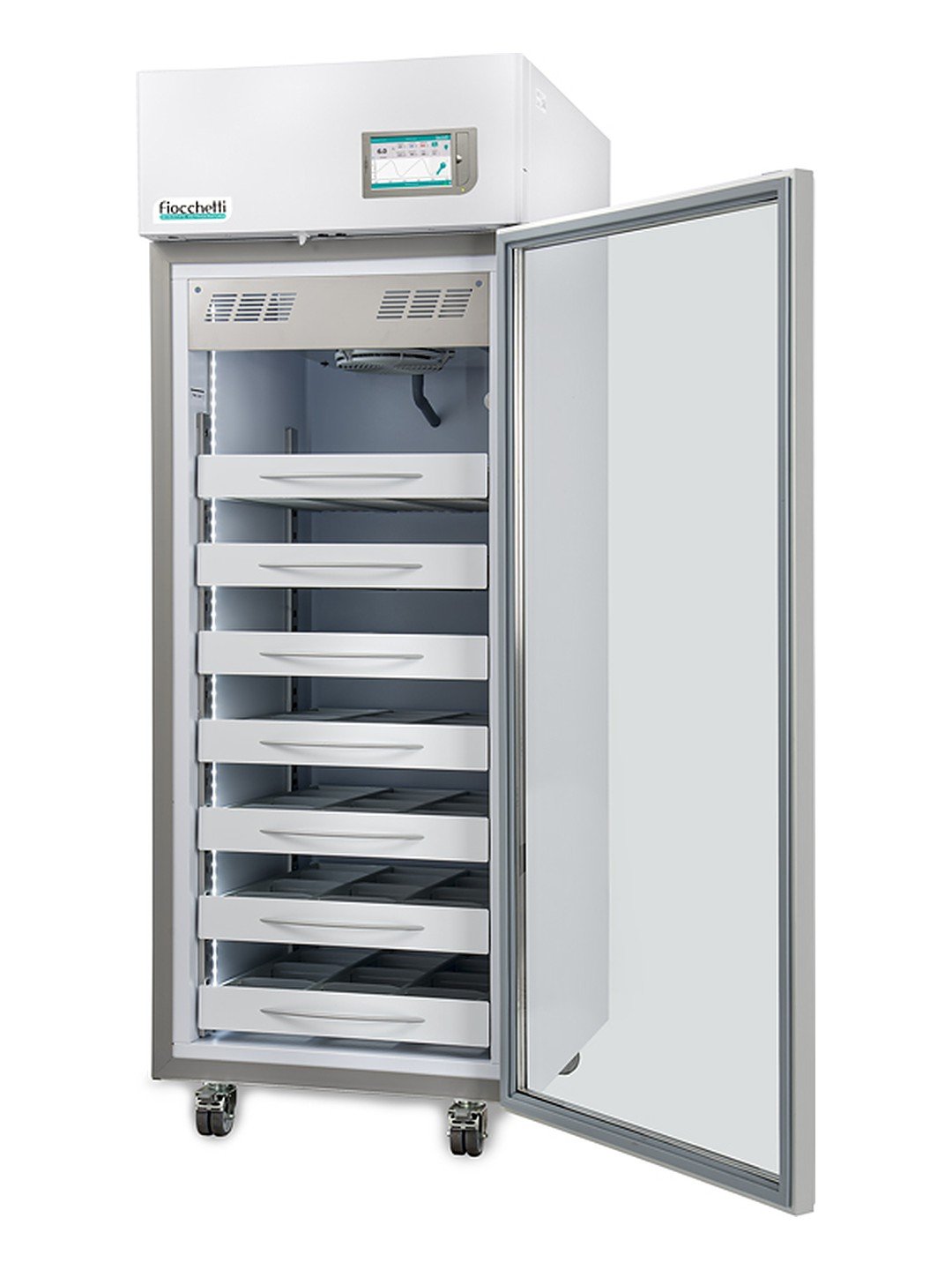 Banco de sangre Fiocchetti EMOTECA TWIN 700 con la puerta abierta