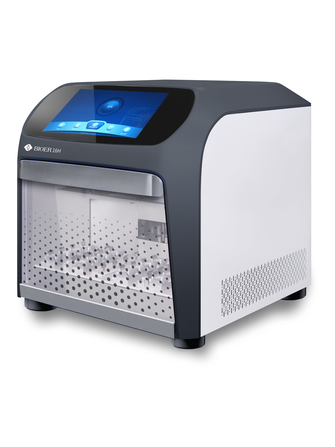 Extractor de ácidos nucleicos Bioer GenePure Pro 16H sobre fondo blanco