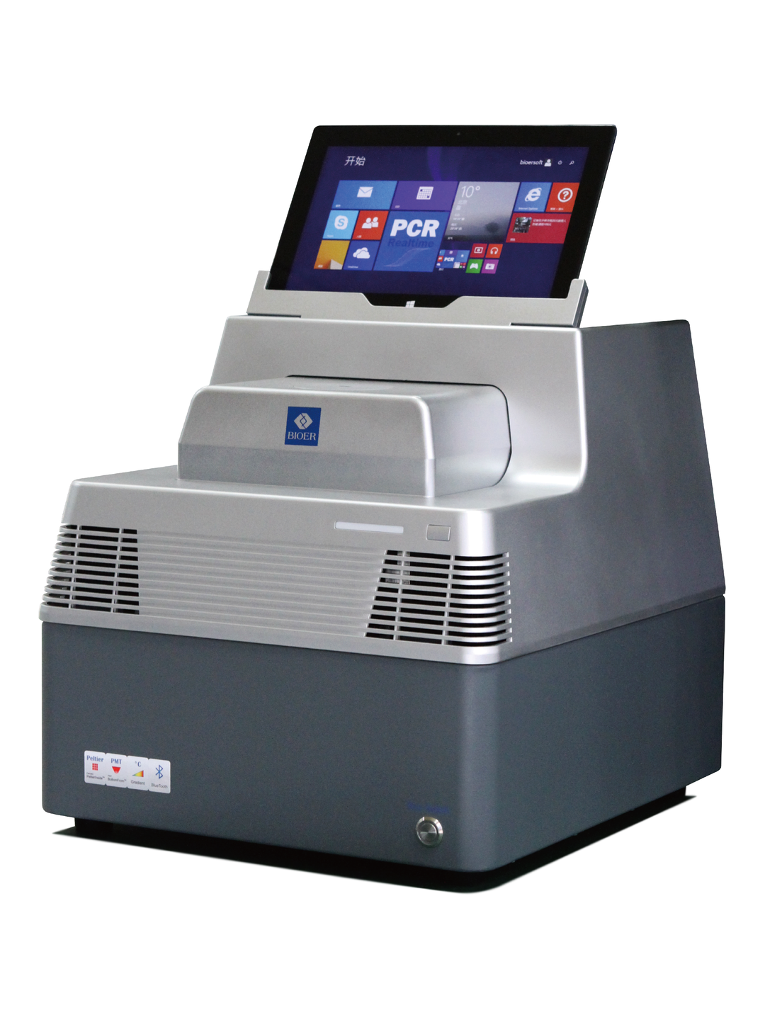 Sistema de PCR en tiempo real Bioer LineGene 9600 Plus sobre fondo blanco