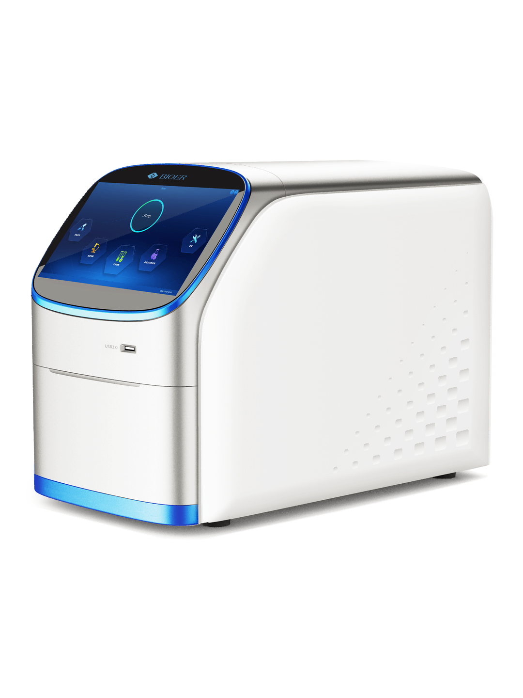 Sistema de PCR en tiempo real Bioer QuantGene 9600 sobre fondo blanco