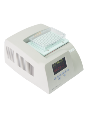 Baño seco con agitación Bioer ThermoCell Mixing Block MB-102 sobre fondo blanco
