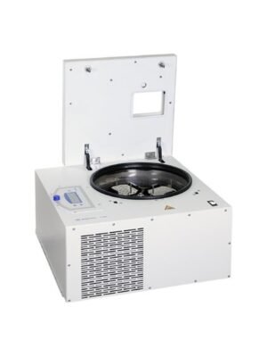 Centrífuga refrigerada para automatización Sigma 4-5KRL con la tapa abierta