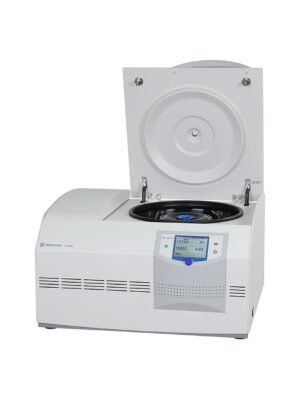 Centrífuga refrigerada Sigma 6-16KS con la tapa abierta