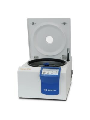 Centrífuga refrigerada Sigma 3-17KT con la tapa abierta Centrífuga refrigerada Sigma 3-17KT con la tapa abierta