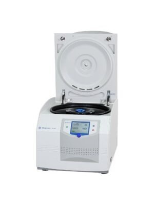 Centrífuga de sobremesa Sigma 4-16S con la tapa abierta