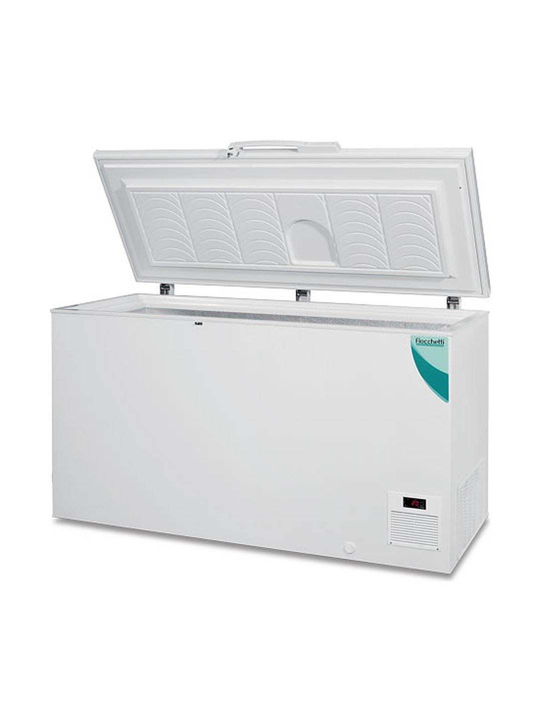 Congelador horizontal -45°C Fiocchetti SUPERPOLO 480 con la tapa abierta