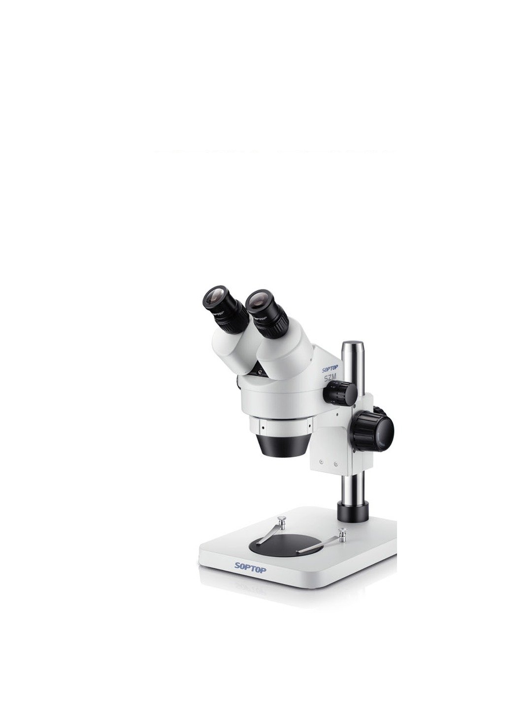 Estereomicroscopio Sunny Optical Technology SZM sobre fondo blanco