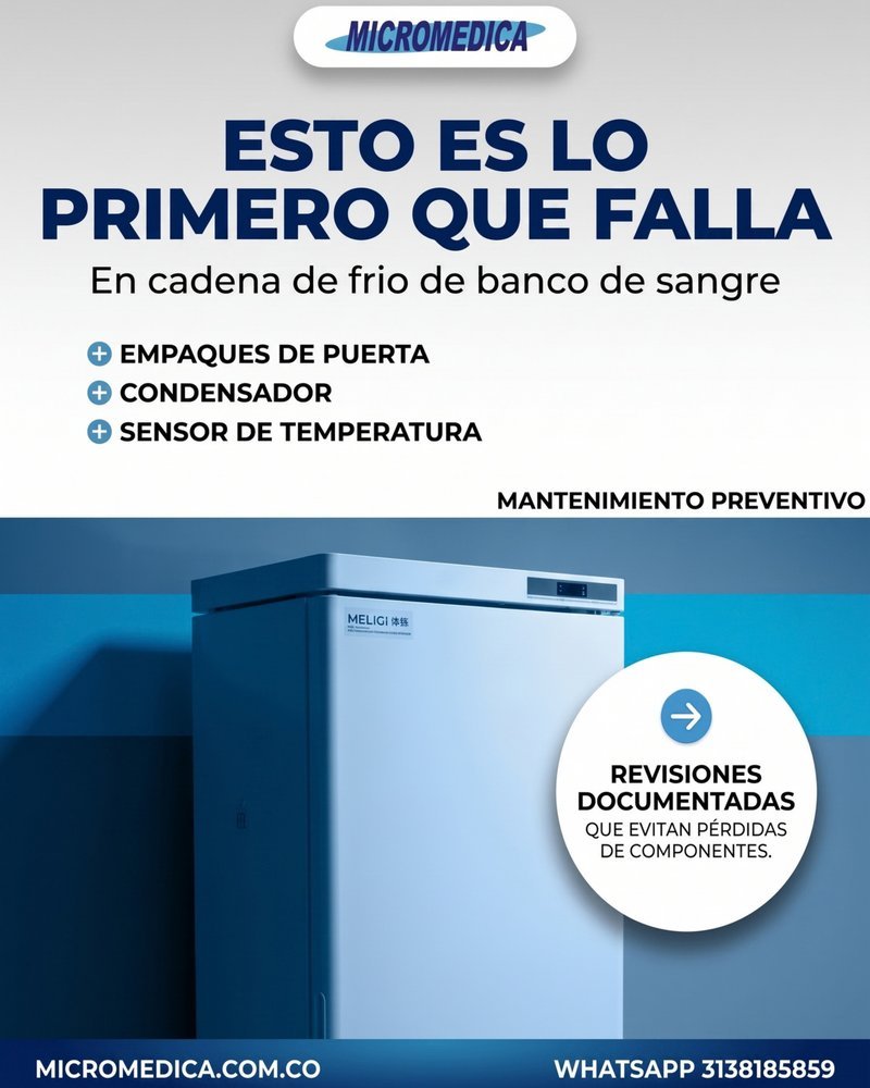 Publicación de LinkedIn sobre fallas en cadena de frío para banco de sangre