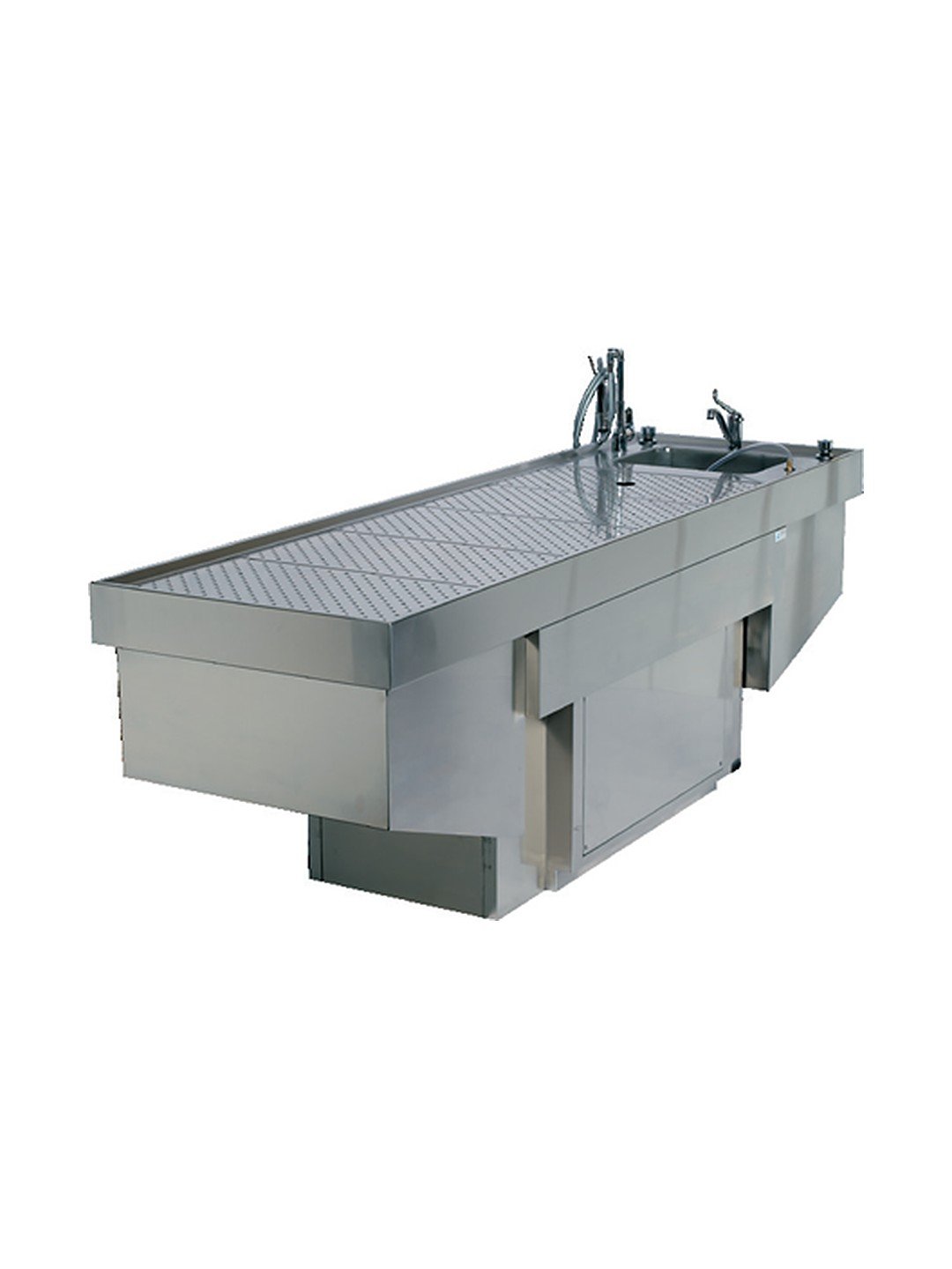 Mesa de autopsia regulable en altura Fiocchetti Mod. B visto de frente