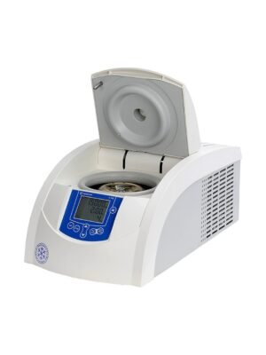 Microcentrífuga refrigerada Sigma 1-14K con la tapa abierta