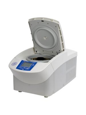 Microcentrífuga refrigerada Sigma 1-16K con la tapa abierta