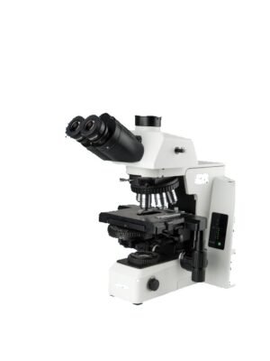 Microscopio biológico Sunny Optical Technology RX50 sobre fondo blanco