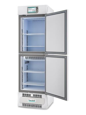 Refrigerador y congelador combinado Fiocchetti LABOR 2T 400 con las puertas abiertas