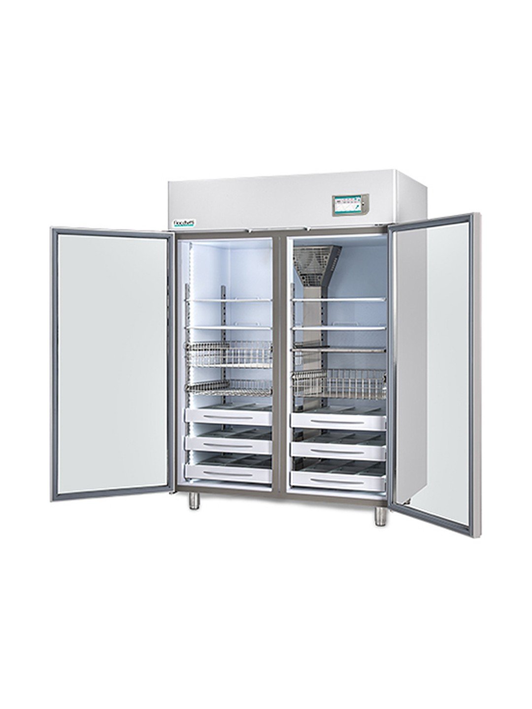 Refrigerador de farmacia Fiocchetti MEDIKA 1500 con las puertas abiertas