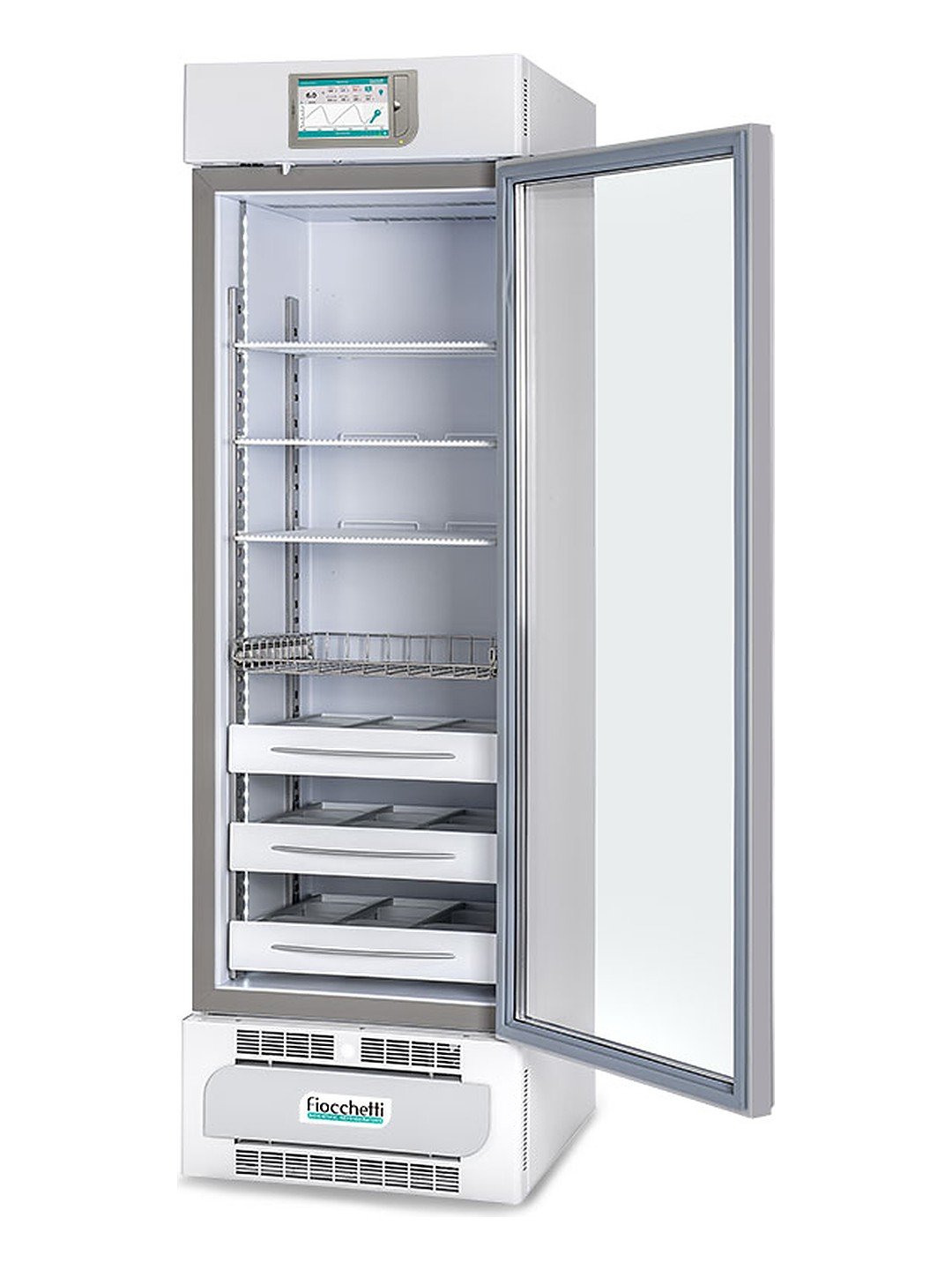 Refrigerador de farmacia Fiocchetti MEDIKA 400 con la puerta abierta