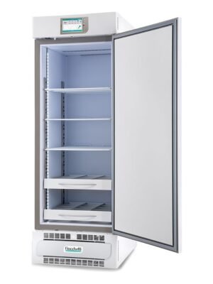 Refrigerador de laboratorio Fiocchetti LABOR 500 con la puerta abierta Refrigerador de laboratorio Fiocchetti LABOR 500 con la puerta abierta
