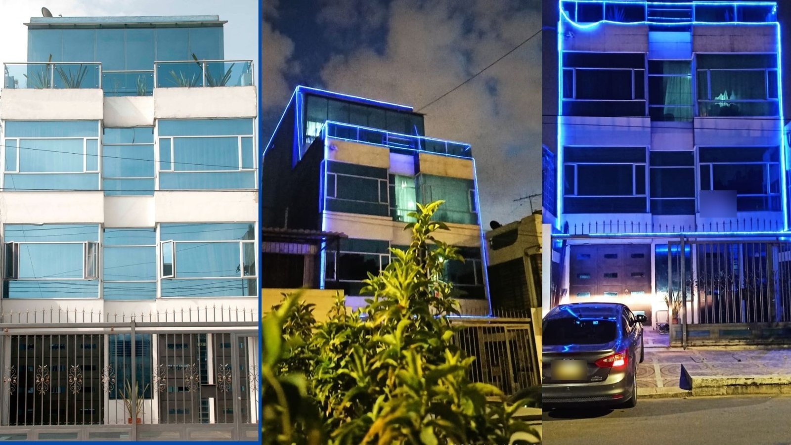 Sede de Micromédica en Bogotá, de día y de noche