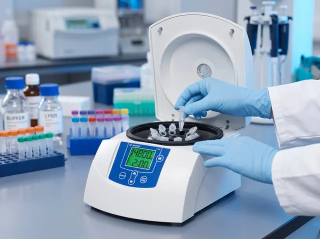 Microcentrífuga Sigma 1-14 en uso