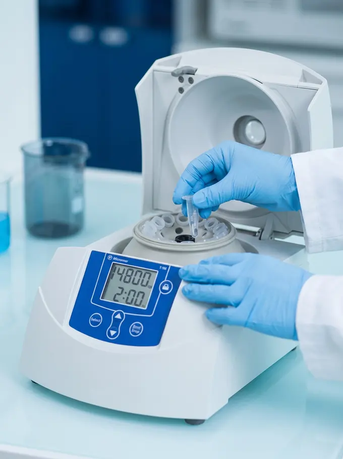 Colocando muestra en microcentrífuga Sigma