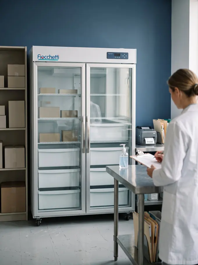 Refrigerador Fiocchetti en una farmacia hospitalaria
