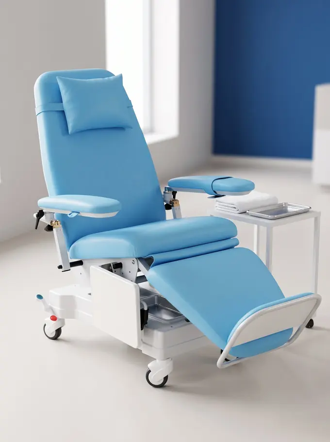Sillón de donación LMB Donor Lounge Comfort II en una sala de donación